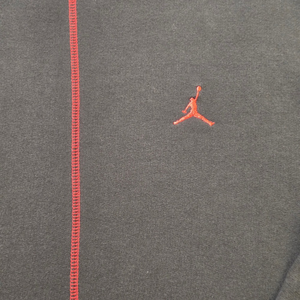Jordan Mens Black Crewneck Sweatshirt Red Contrast Stitch Jumpman XL Long Sleeve - Picture 3 of 11